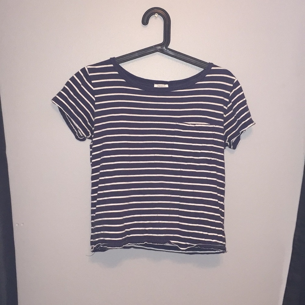 blue and white striped shirt